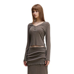 Long-Sleeve Ribbed Henley Top 8.25oz