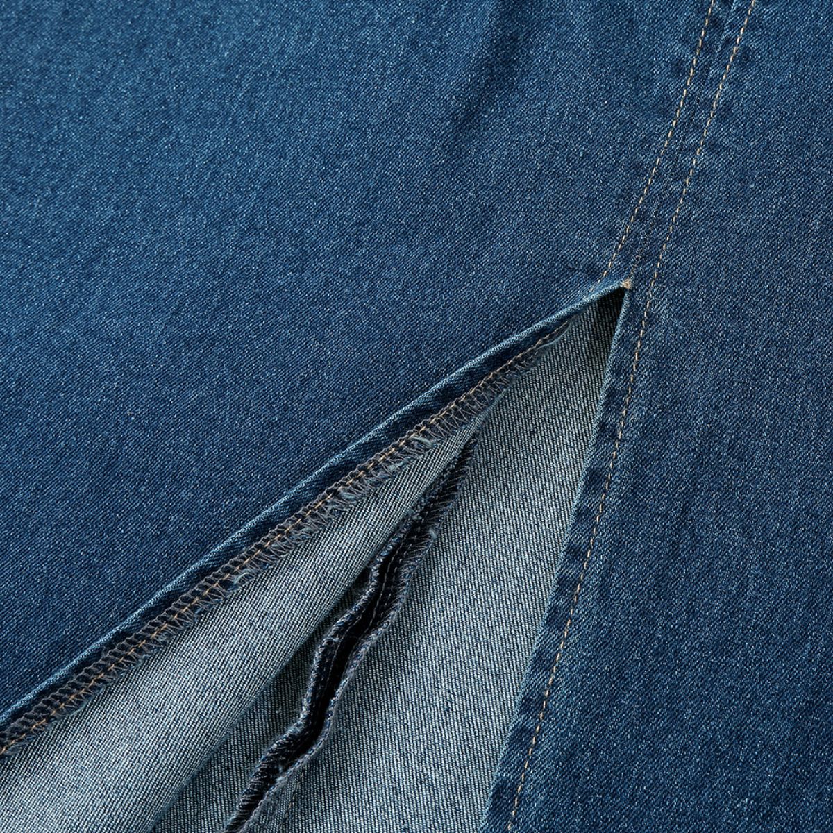 Halter Neck Fitted Denim Midi Dress