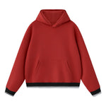 Color‑Block Ribbed Loose Warm Hoodie