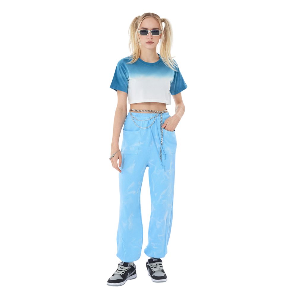 Women's Gradient Crop T Shirt-INNBLAC Fashion Apparel