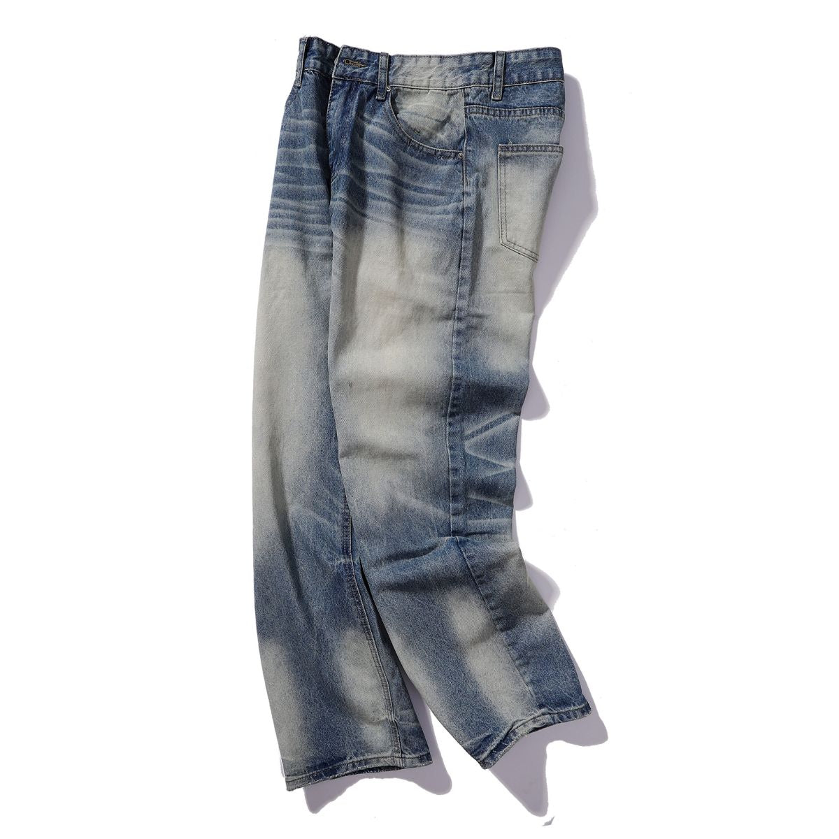 Heavy Wash High-Rise Straight Leg Jeans