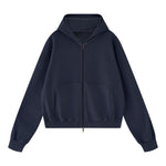 Vintage Washed Cotton Double‑Zip Hoodie