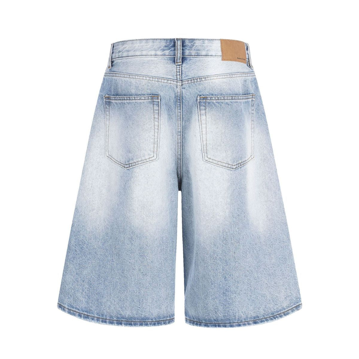 Vintage Distressed Relaxed Denim Bermuda Shorts