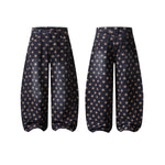 Vintage Star Print Loose Wide-Leg Denim Pants