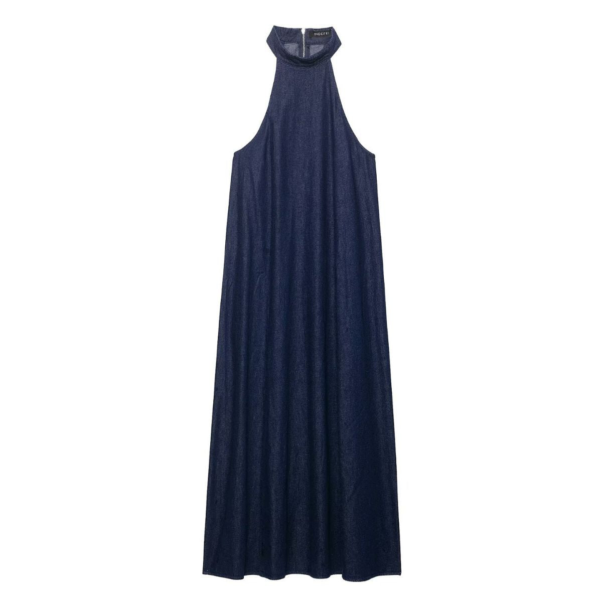 Women's Halter Neck Denim Maxi Dress