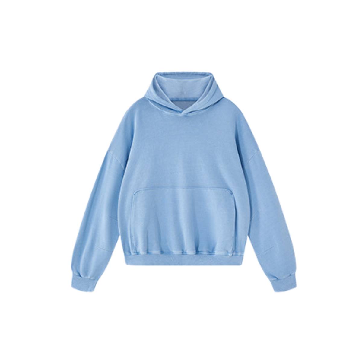Sudadera con capucha pesada de color sólido