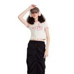 Contrast Colors Retro Graphic Crop Top-INNBLAC Fashion Apparel