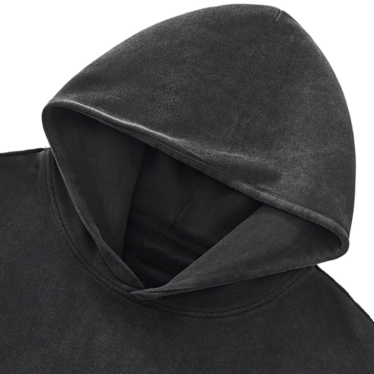 Raw Edge Boxy Washed Cotton Hoodie