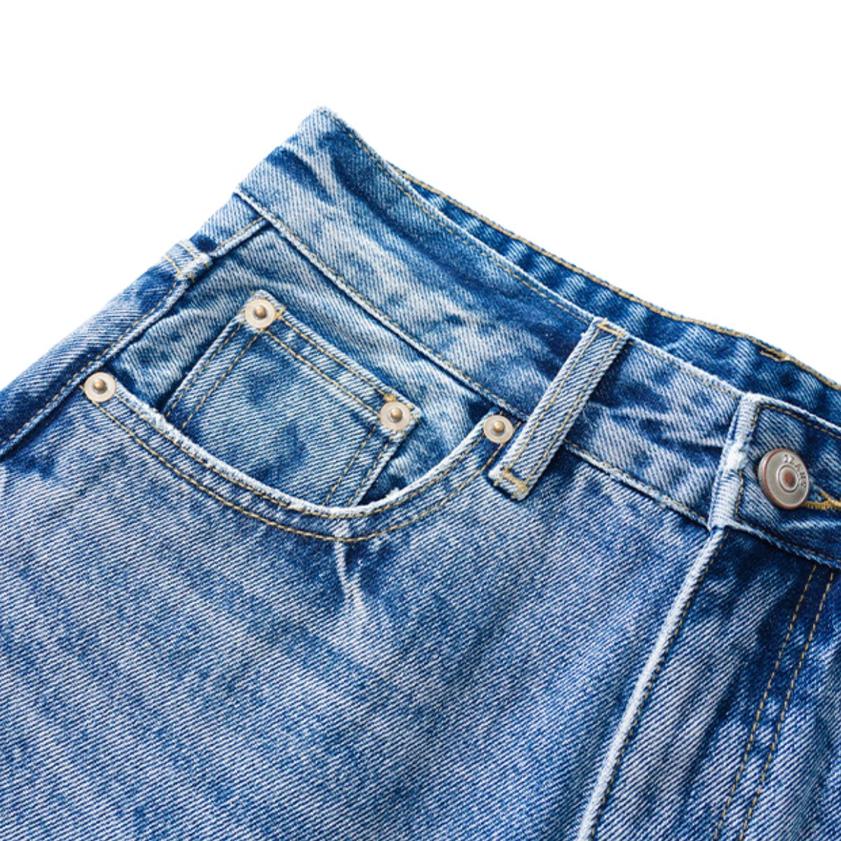 Relaxed Fit Whisker Denim Shorts