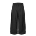 Draped Wide Leg Summer Suit Trousers with Deconstructed Panels