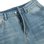 Washed Faux-Pocket Paneled Workwear Baggy Jeans
