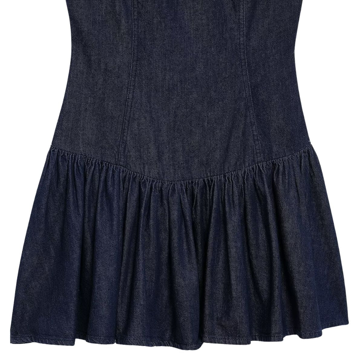 Falda vaquera con bordado de perlas y lavado vintage