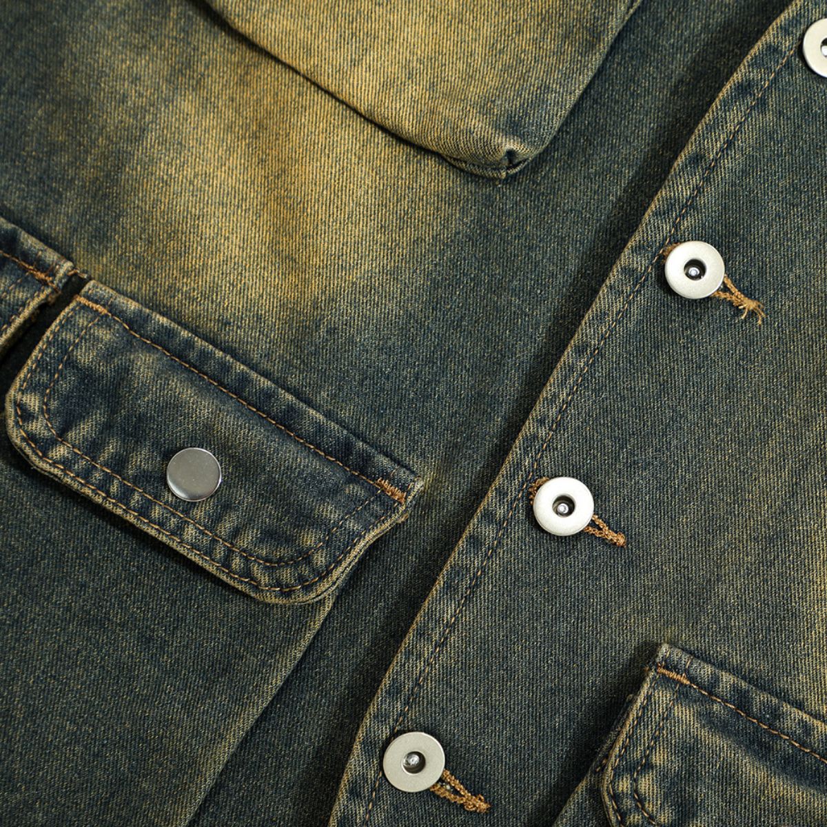 Relaxed Washed Denim Tactical Vest