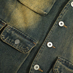 Relaxed Washed Denim Tactical Vest