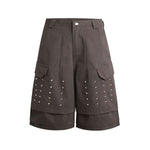 Studded Utility Cargo Bermuda Shorts