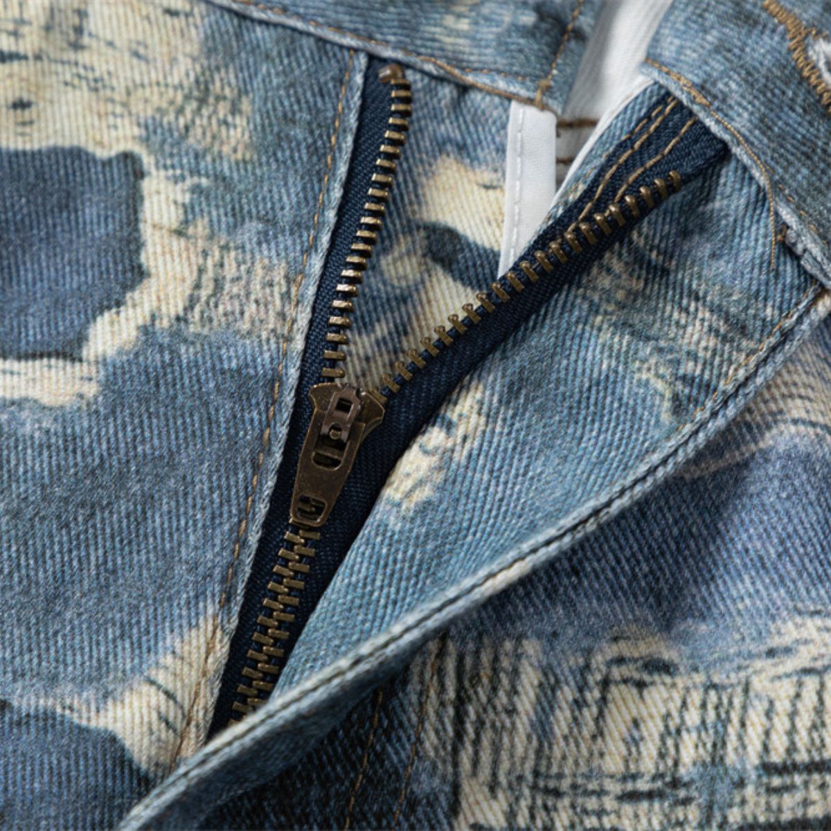 Smoke Rise Straight Leg Repaired & Distressed Jeans