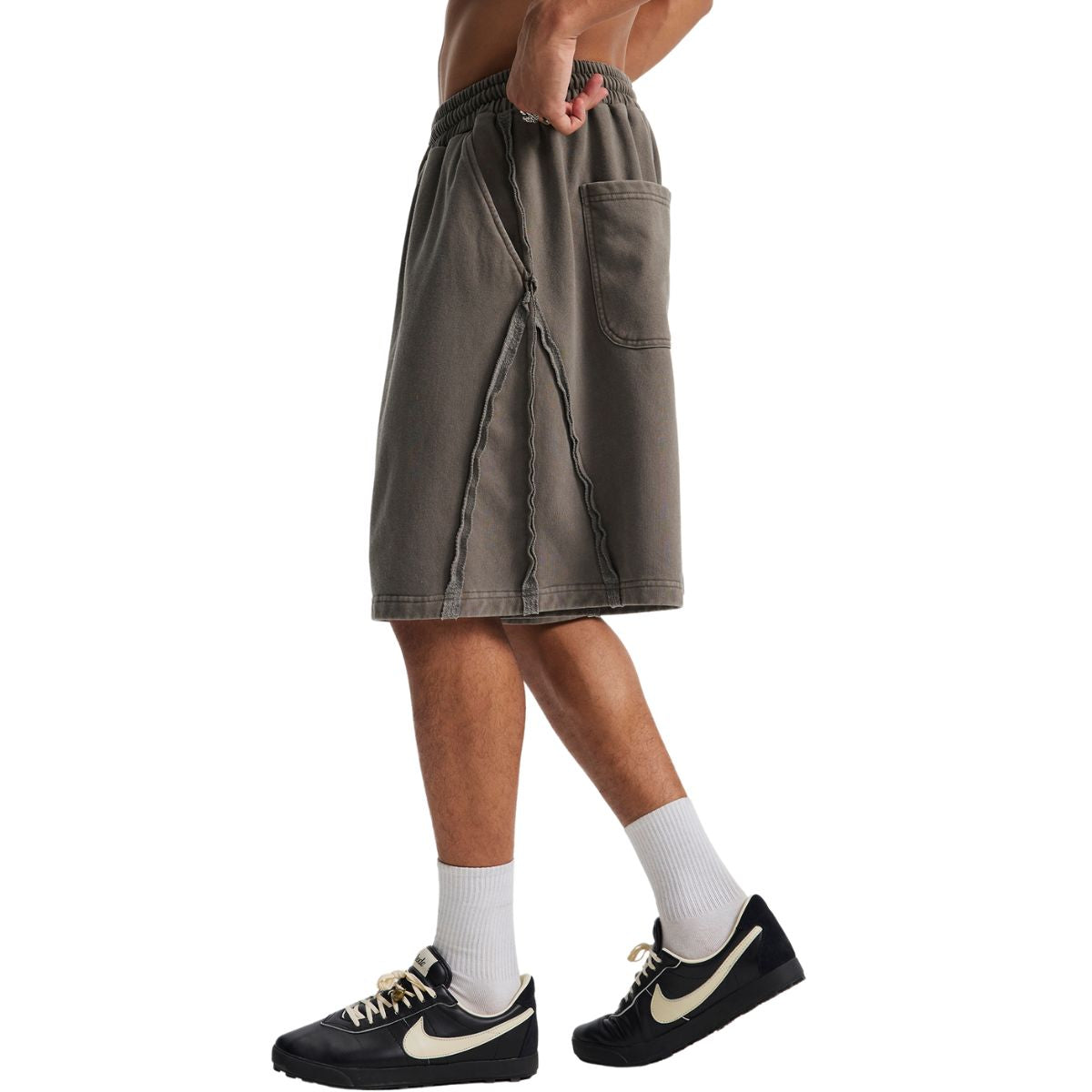 Vintage Washed Patchwork Sweat Shorts