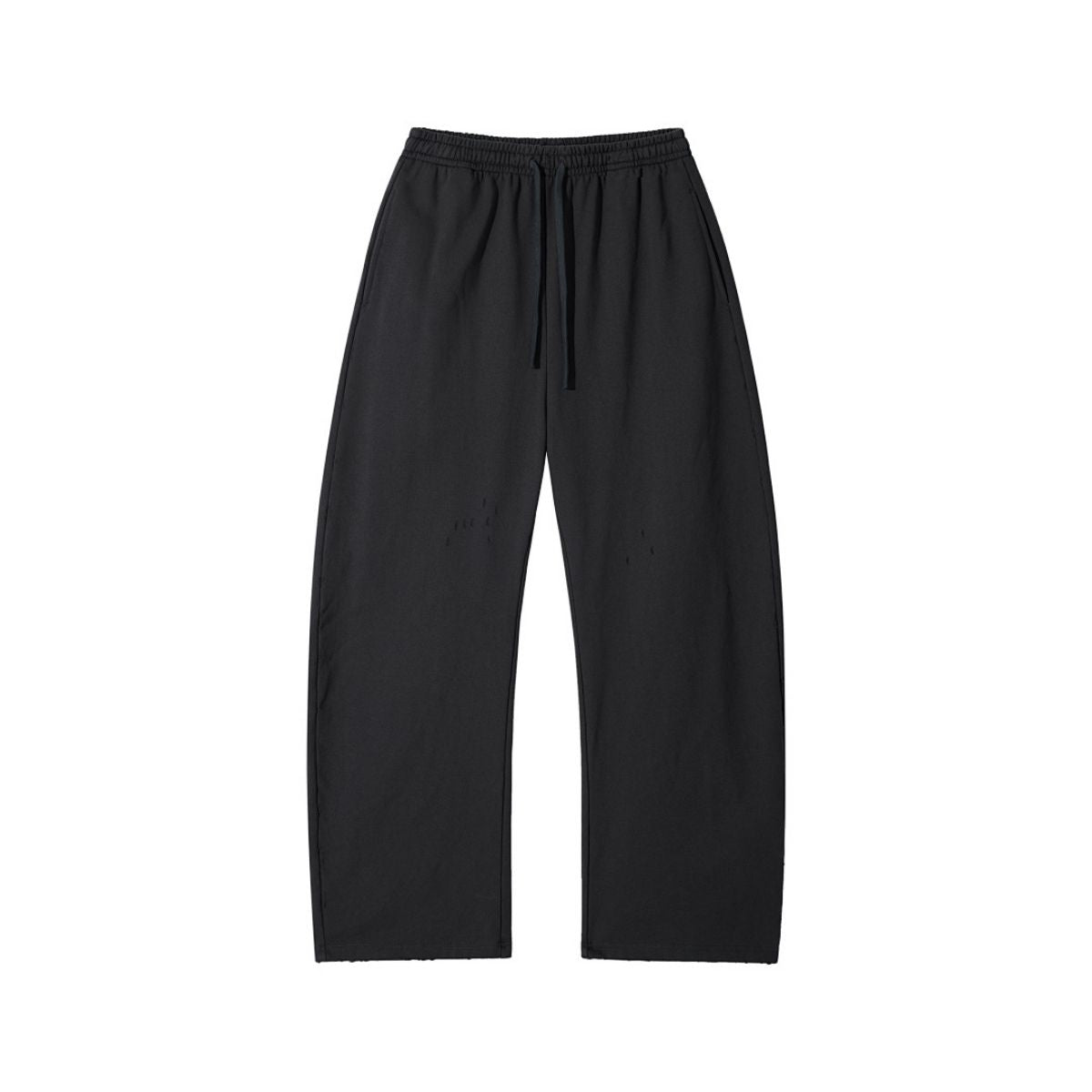 Heavyweight Washed Slit‑Destroyed Curved Wide Leg Pants