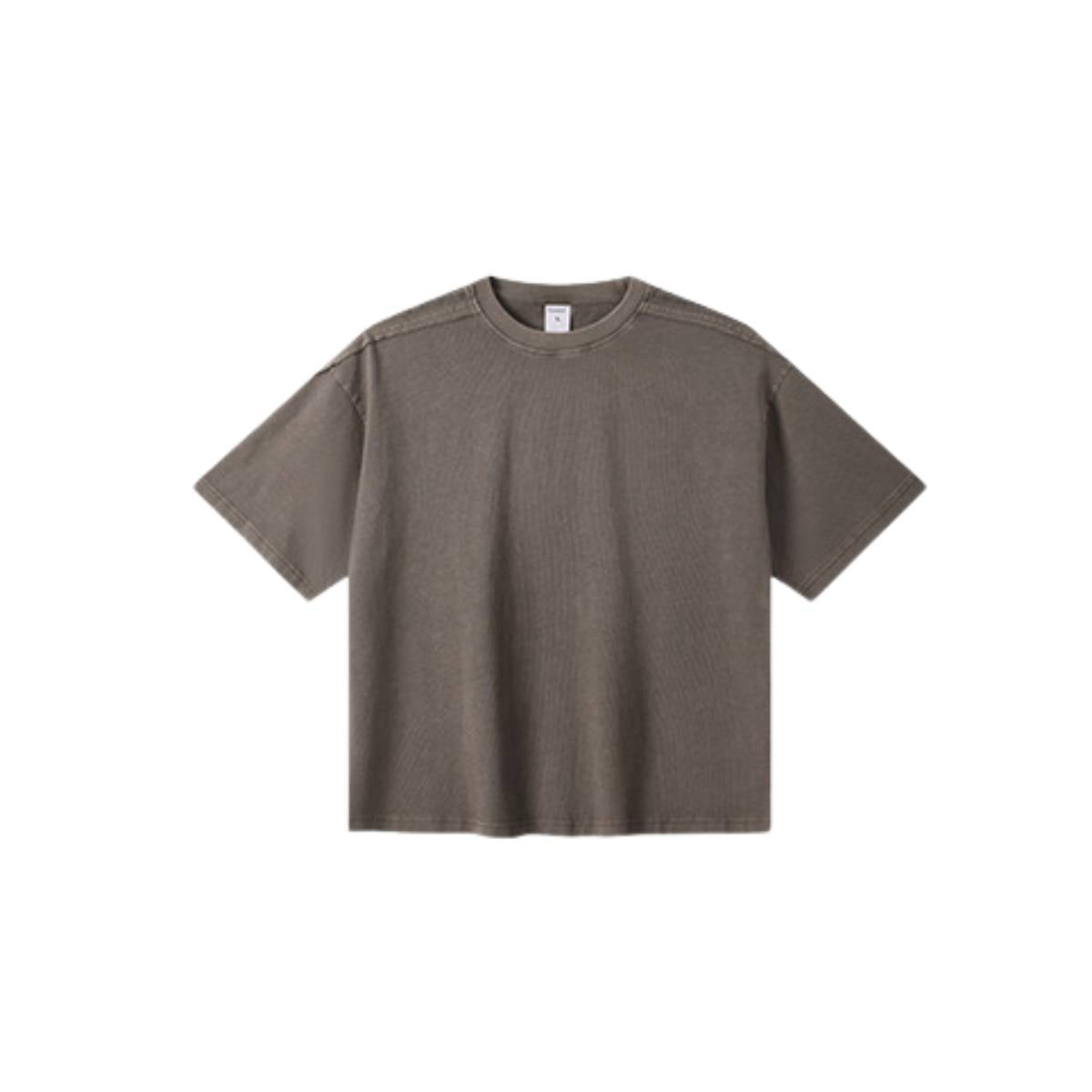 Camiseta destructiva de peso pesado con borde crudo de 10 oz