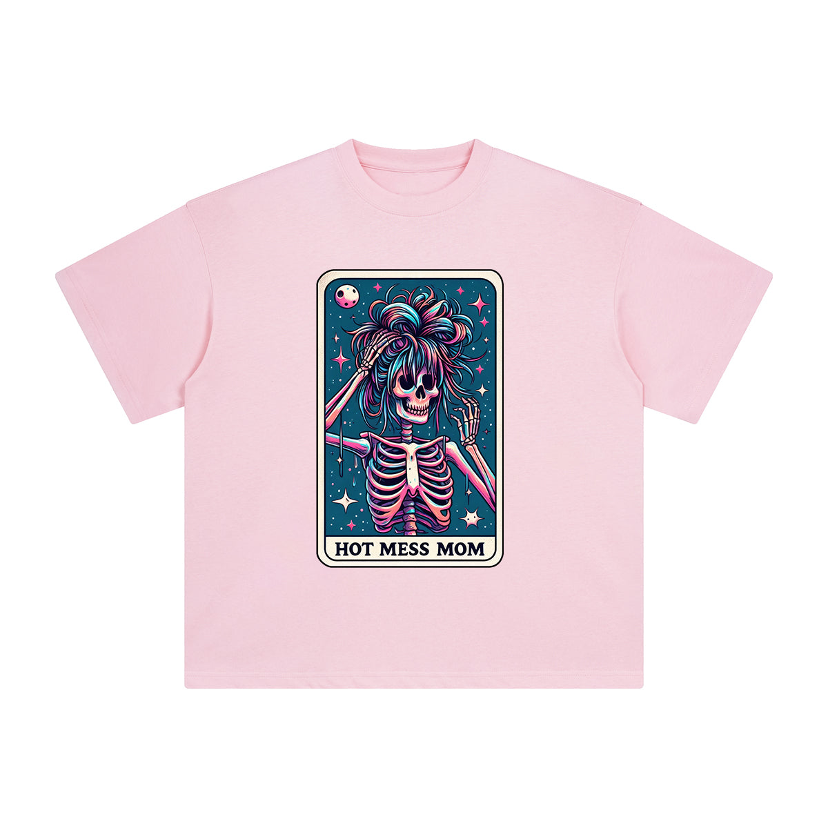 Hot Mess Mom Comic Graphic Tee-INNBLAC Fashion Apparel