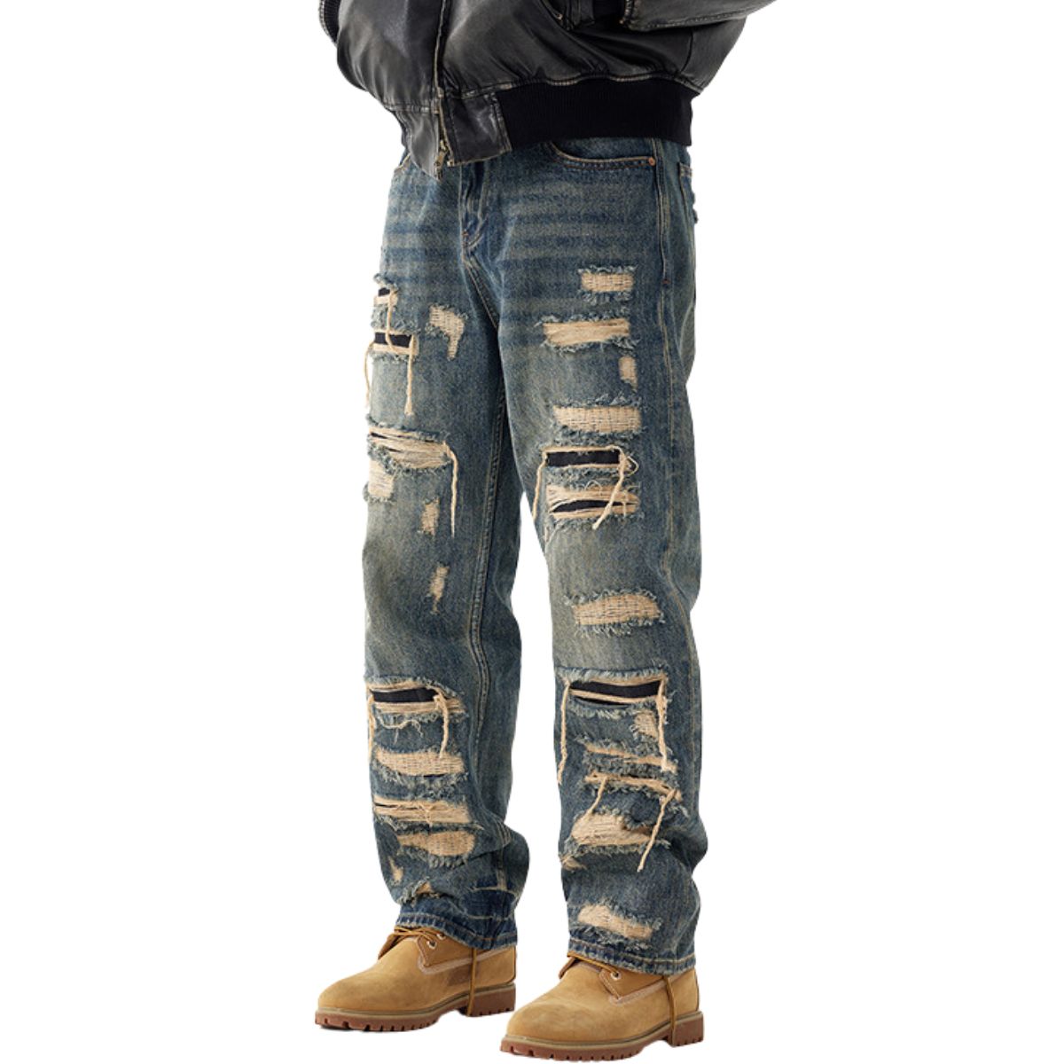 Smoke Rise Vintage Loose Fit Ripped Jeans