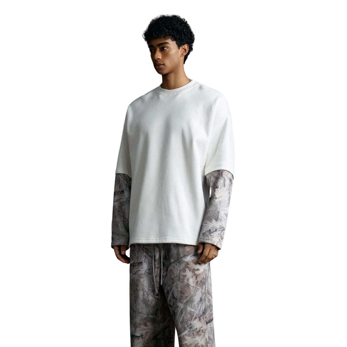 Branch Camouflage Sleeve Fleece Sweatshirt