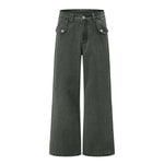 Relaxed Bootcut Pants With Reverse‑Pocket Washed‑Out Fade