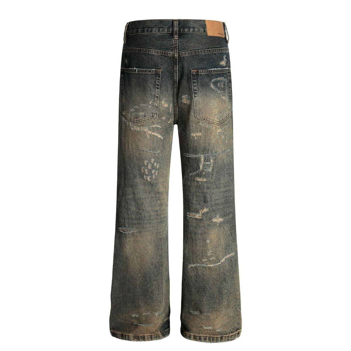 Smoke Rise Relaxed Fit Dirty Wash Ripped Jeans