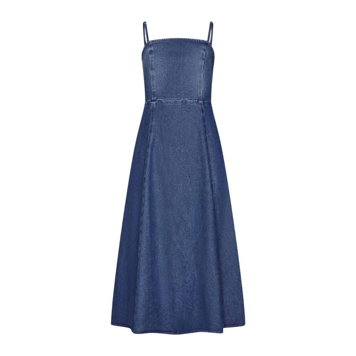 Dark Wash Spaghetti Strap Denim Midi Dress