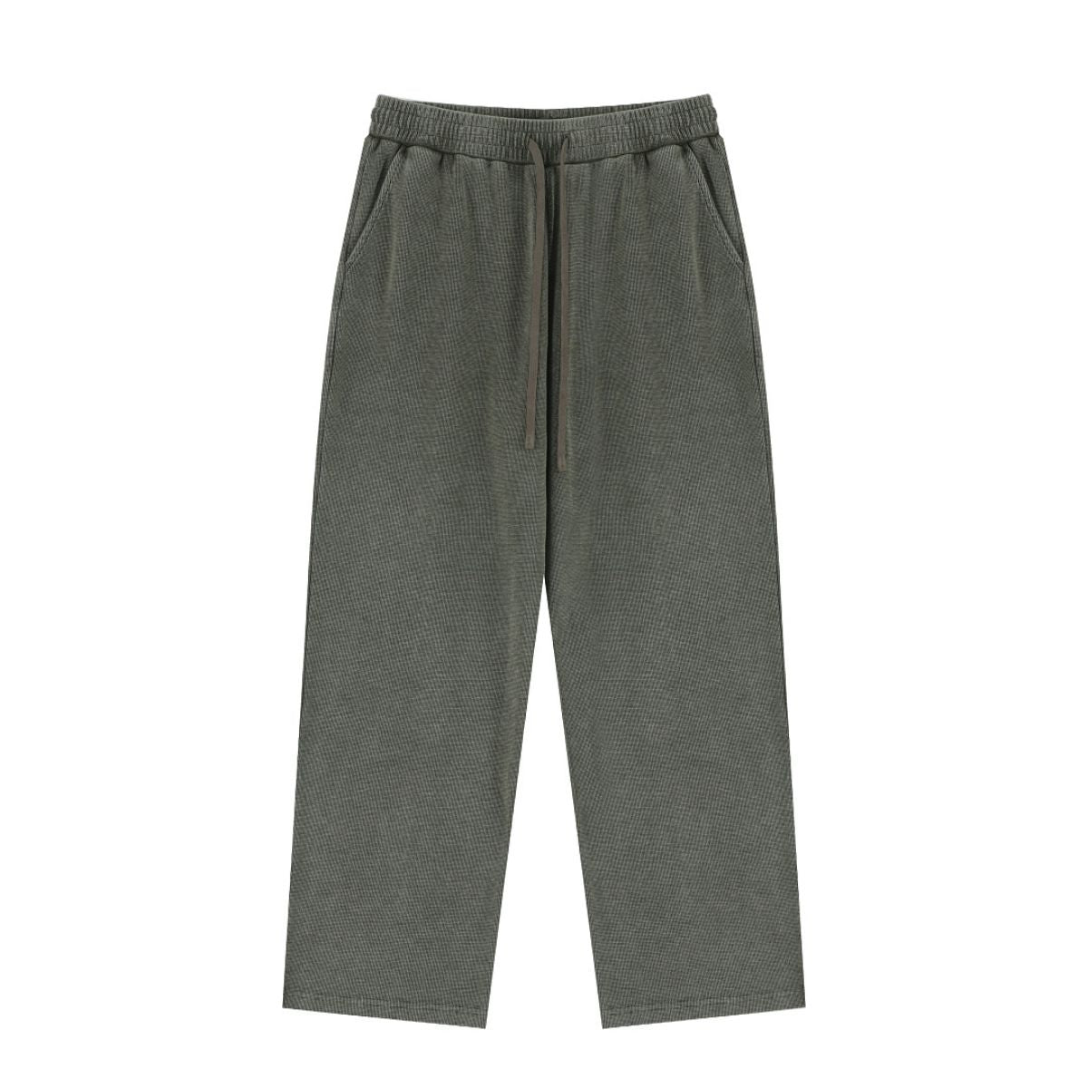 Waffle Texture Relaxed Fit Casual Pants