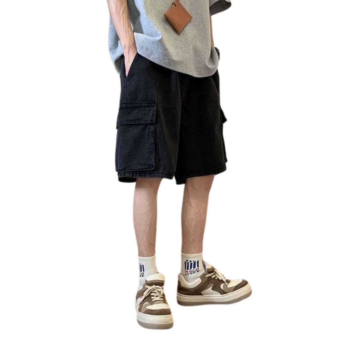 Men’s Baggy Ripped Cargo Denim Jorts