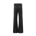 Vintage Black Zip Hem Slim Flare Jeans