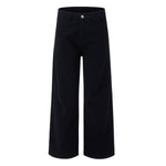 Vintage Washed High-Waist Relaxed Straight Wide-Leg Trousers