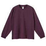 Solid Loose Fit Side Split Hem Long Sleeve T-Shirt