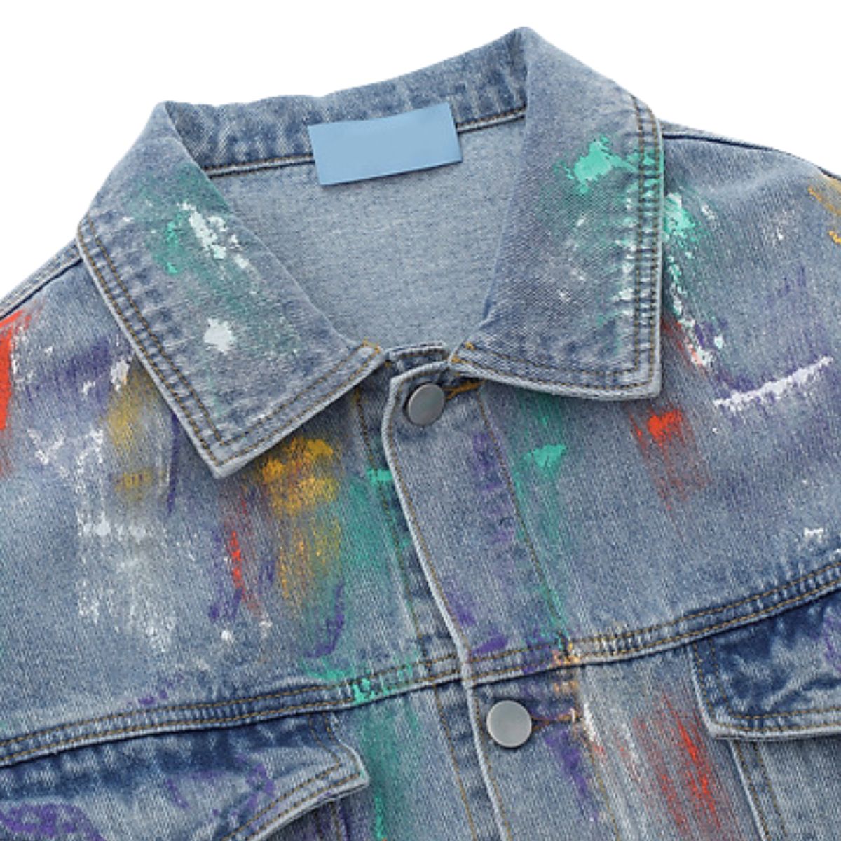 Colorful Tie-dye Vintage Loose Denim Jacket