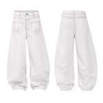 Vintage Embroidered Lettering Relaxed Fit Jogger Pants