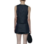 Indigo V Neck Denim Sleeveless Tank Top