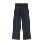 Heavyweight Cotton Washed Distressed Terry Wide‑Leg Pants