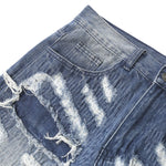 Smoke Rise Straight Leg Repaired & Distressed Patchwork Jeans