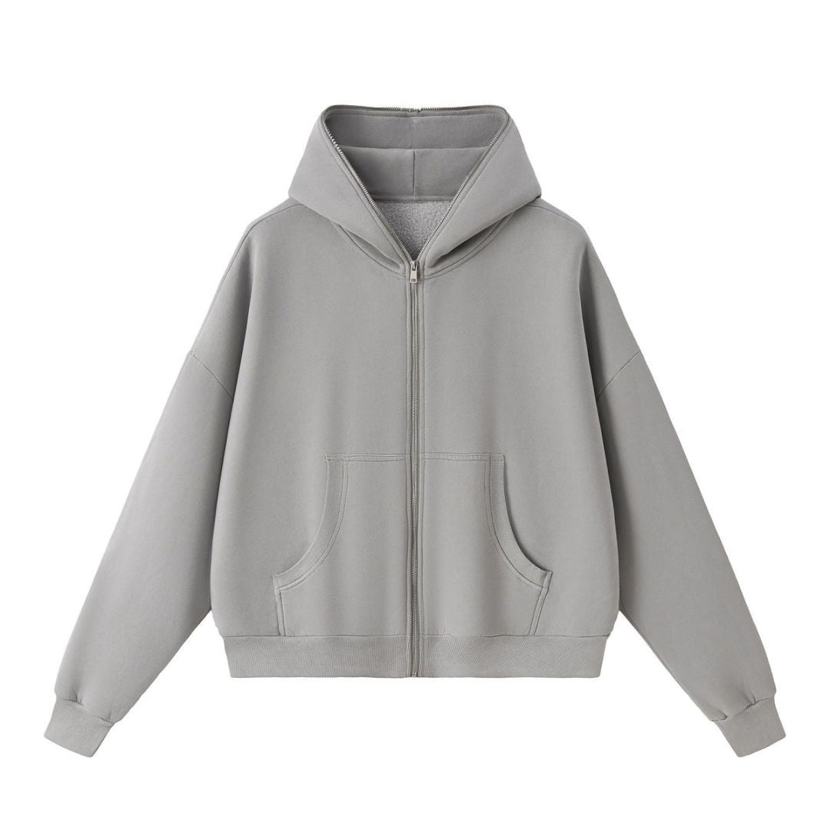 Vintage Washed Boxy Full Zip Hoodie Jacket
