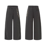 Basic Striped Metal Hook Relaxed Ins Trousers