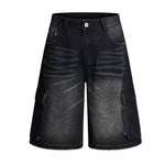 Wash Utility Pocket Denim Shorts