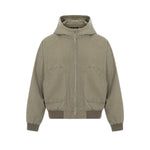 Vintage Washed Hooded Denim Work Jacket for Men