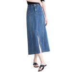 Women's High-Rise Denim Midi Skirt