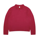 Seagull‑Collar Polo Vintage Washed Half‑Placket Sweatshirt