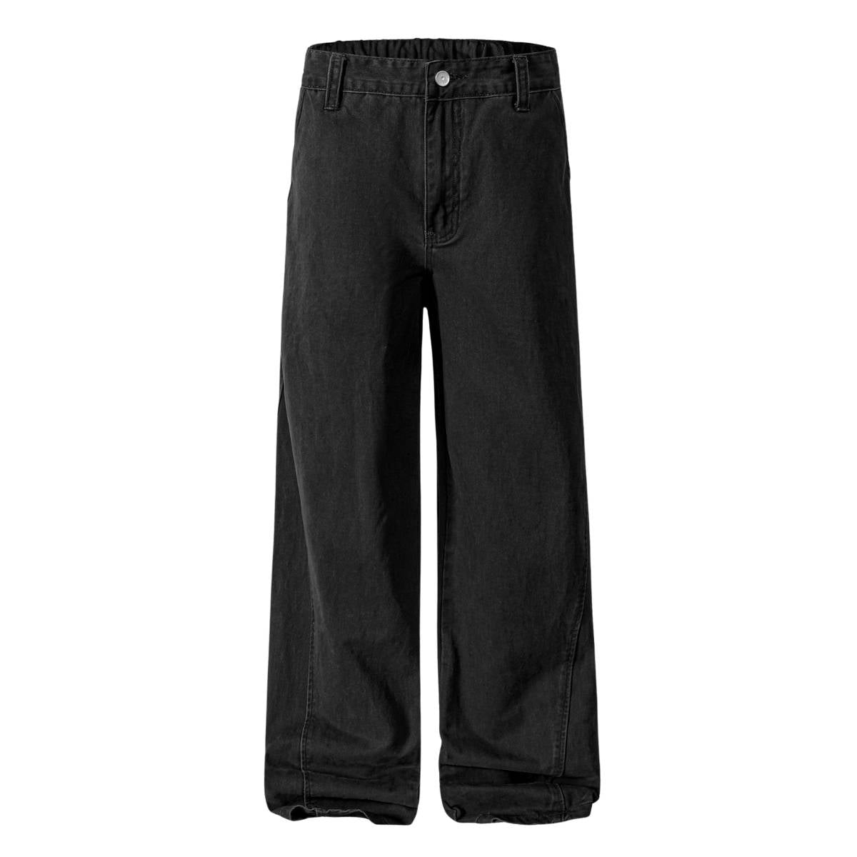 Washed Solid Baggy Wide Leg Workwear Pants