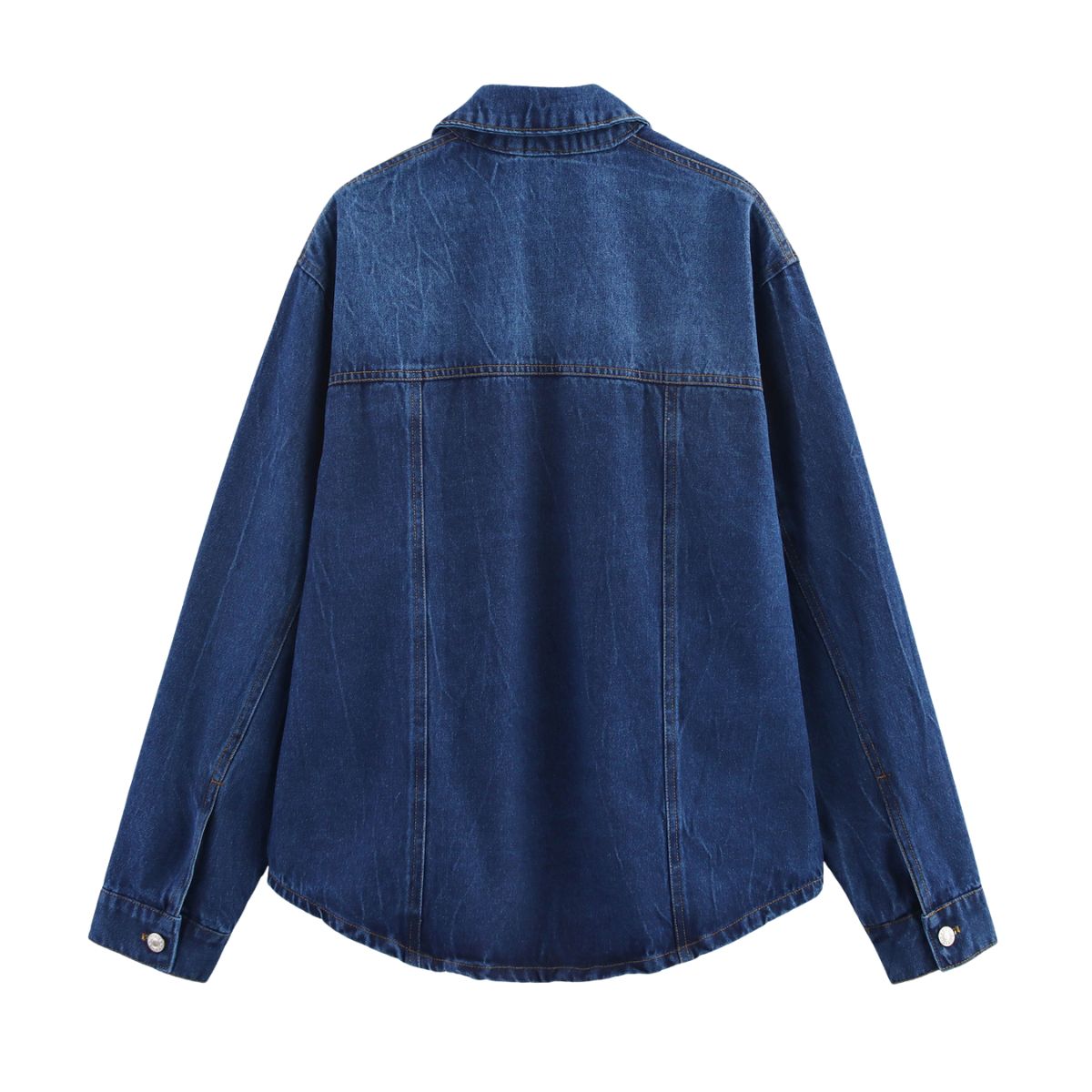 Women's Blue Washed Loose Denim Shirt