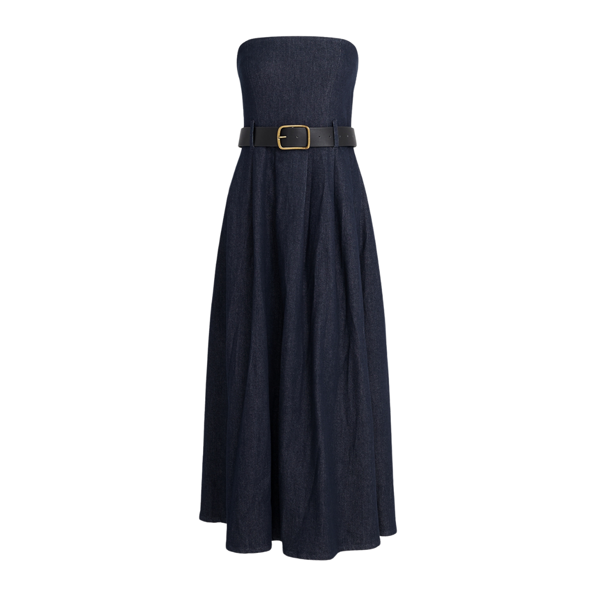 Women's Strapless Belted Denim Maxi Dress Women's A-Line Dress Women's Strapless Belted Denim Maxi Dress Women's A-Line Dress