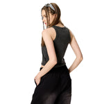 Stone Wash Slim Fit Crop Tank 9.6oz