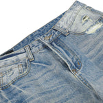 Vintage Whiskered Ripped Straight‑Leg Casual Jeans
